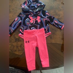Under Armour 3/6 months baby girl hoodie and matching pants